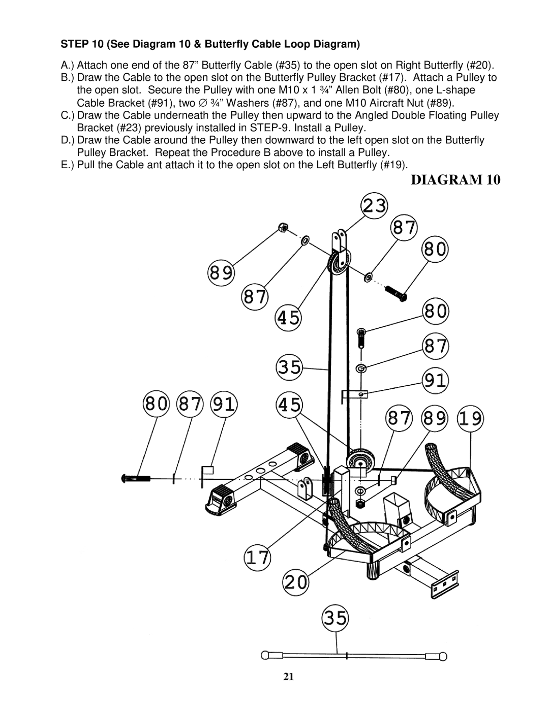 Impex MP 2100 manual See Diagram 10 & Butterfly Cable Loop Diagram 