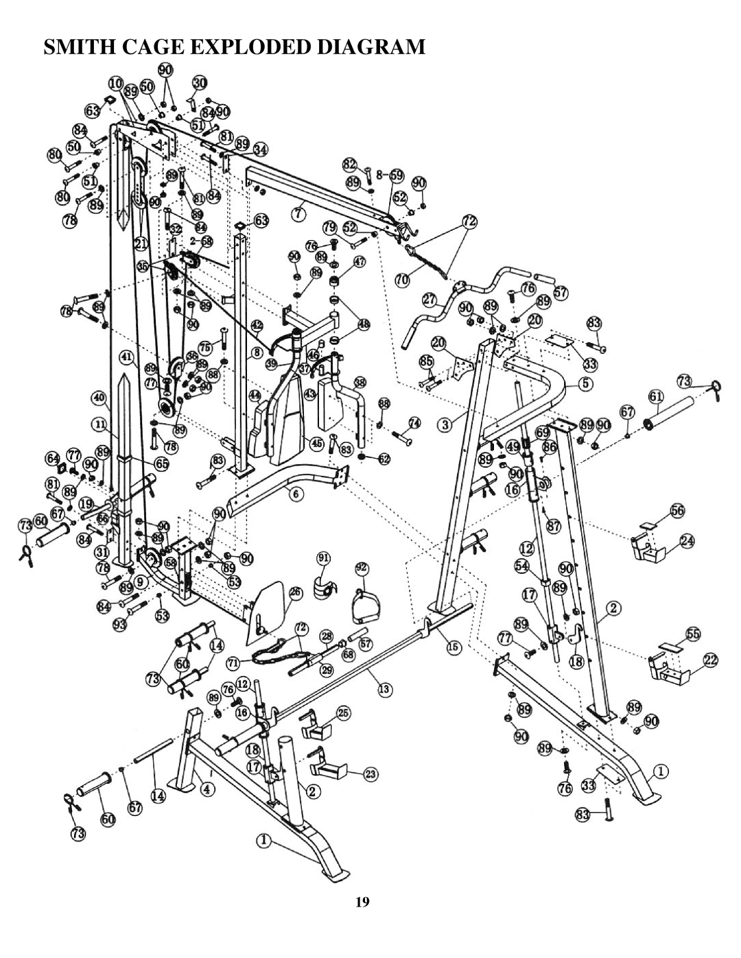 Impex mp-6000 manual Smith Cage Exploded Diagram 