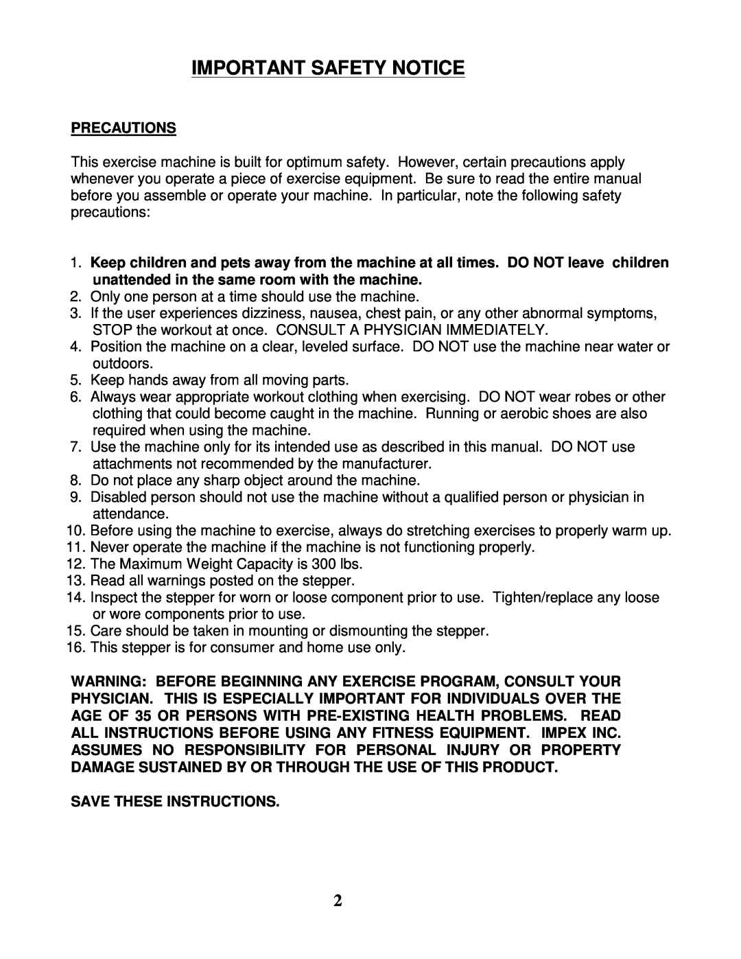 Impex MS-60 manual Important Safety Notice, Precautions, Save These Instructions 