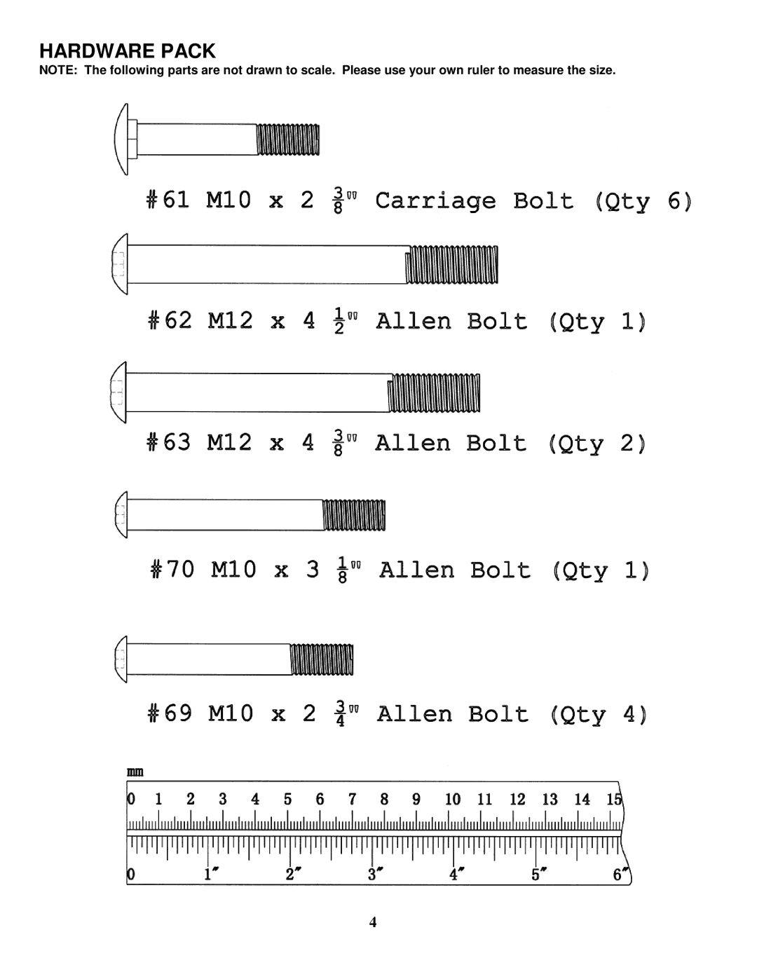 Impex MSS-1600 manual Hardware Pack 