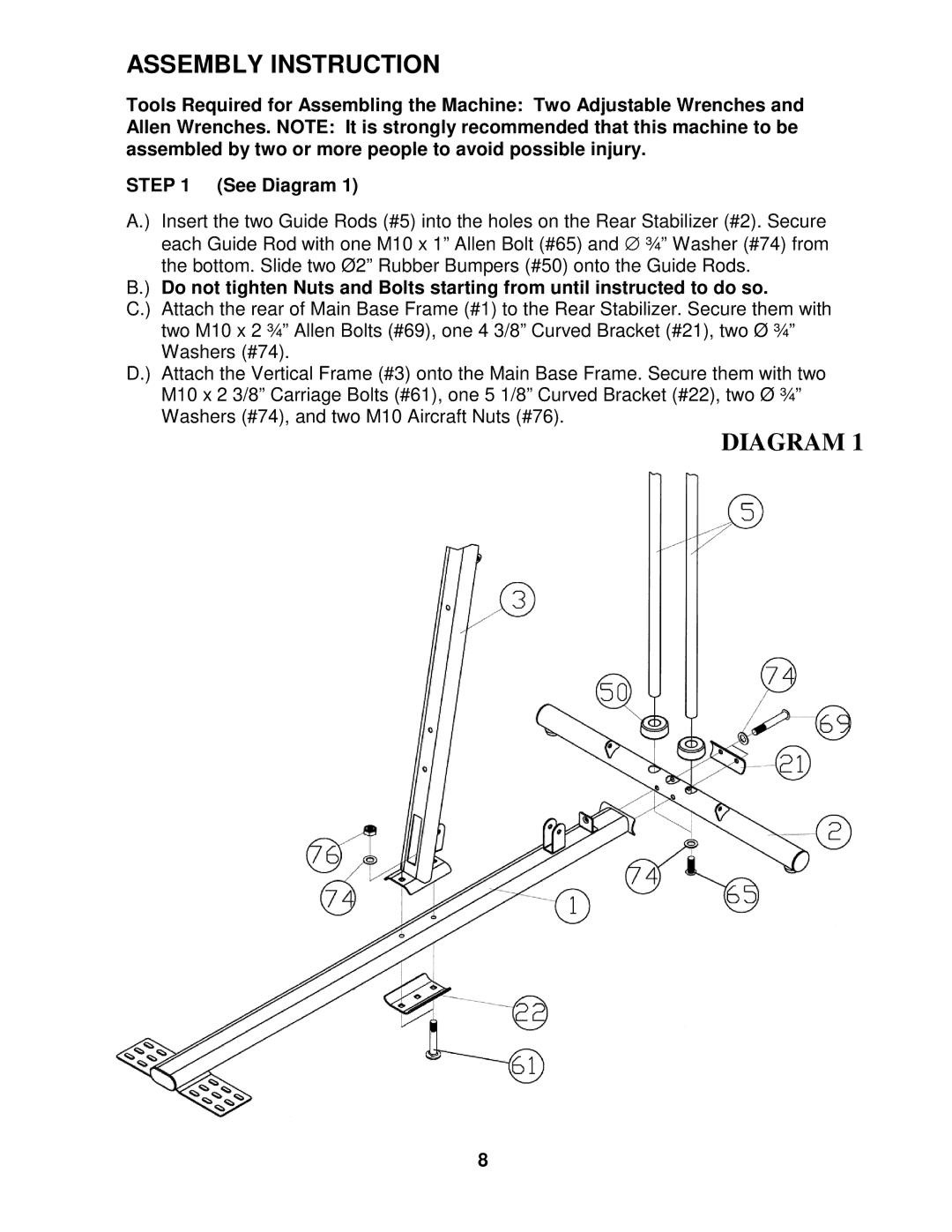 Impex MSS-1600 manual Assembly Instruction, Diagram 