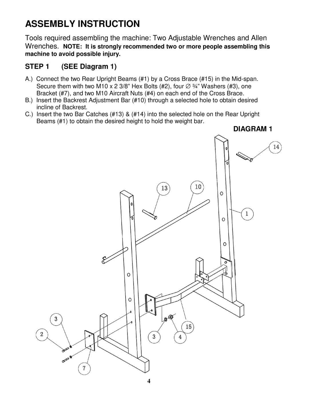 Impex MWB-345 manual Assembly Instruction 