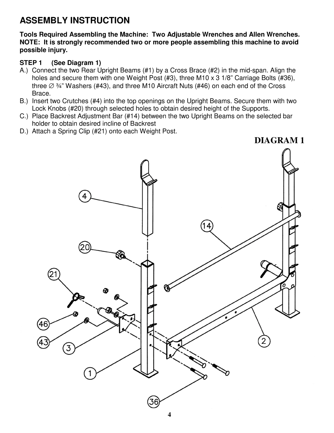 Impex MWB 716 manual Assembly Instruction, Diagram 