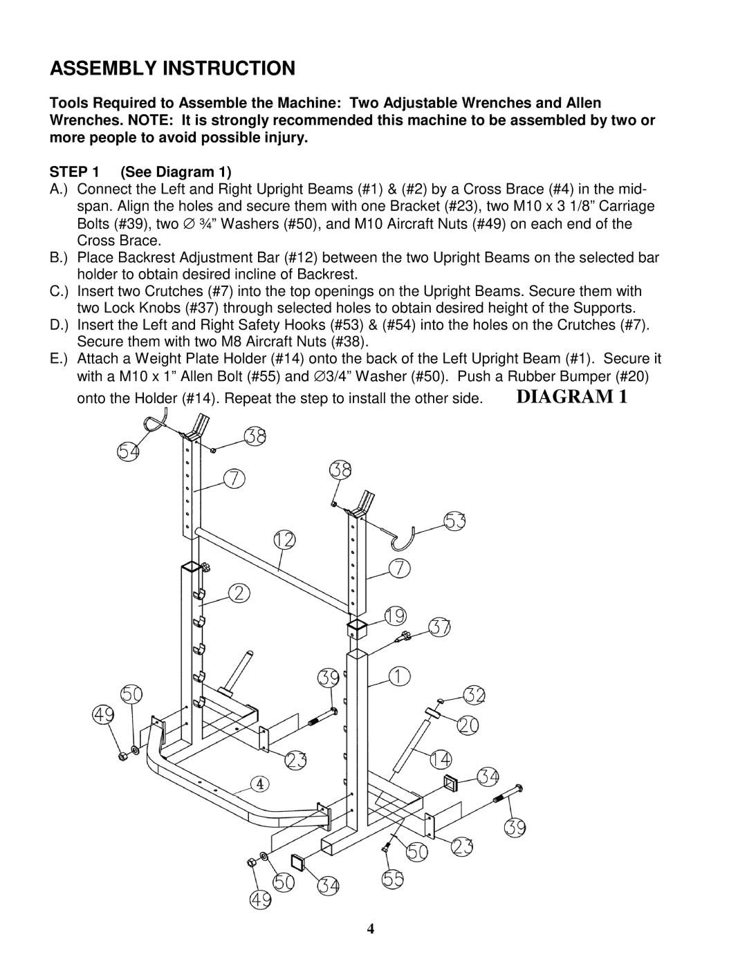 Impex MWB 758 manual Assembly Instruction 