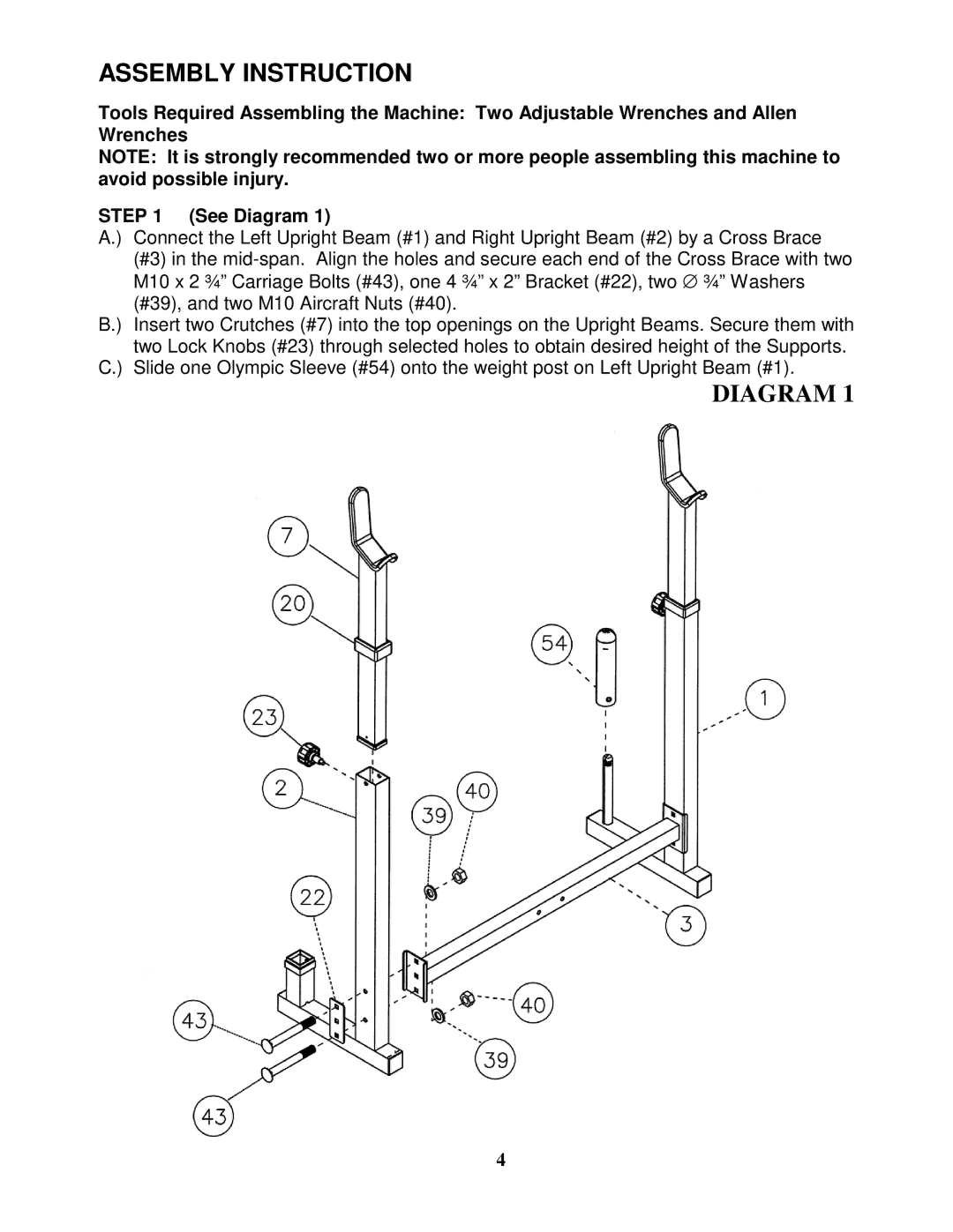 Impex MWB-760 manual Assembly Instruction 