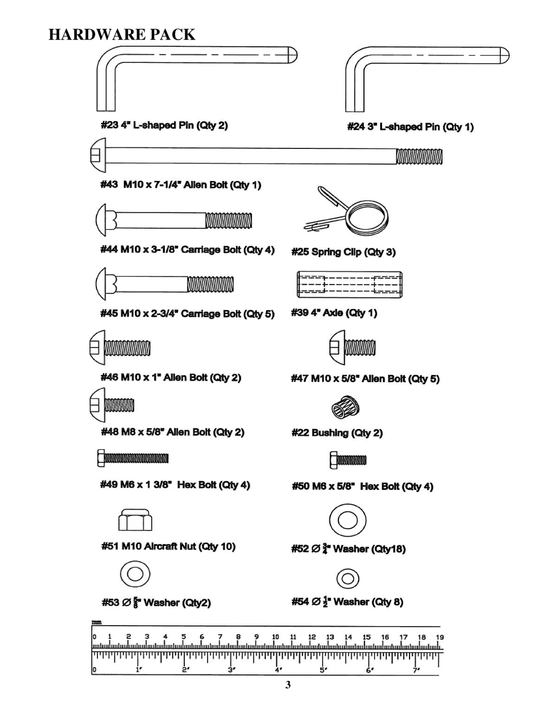 Impex MWB-855 manual Hardware Pack 