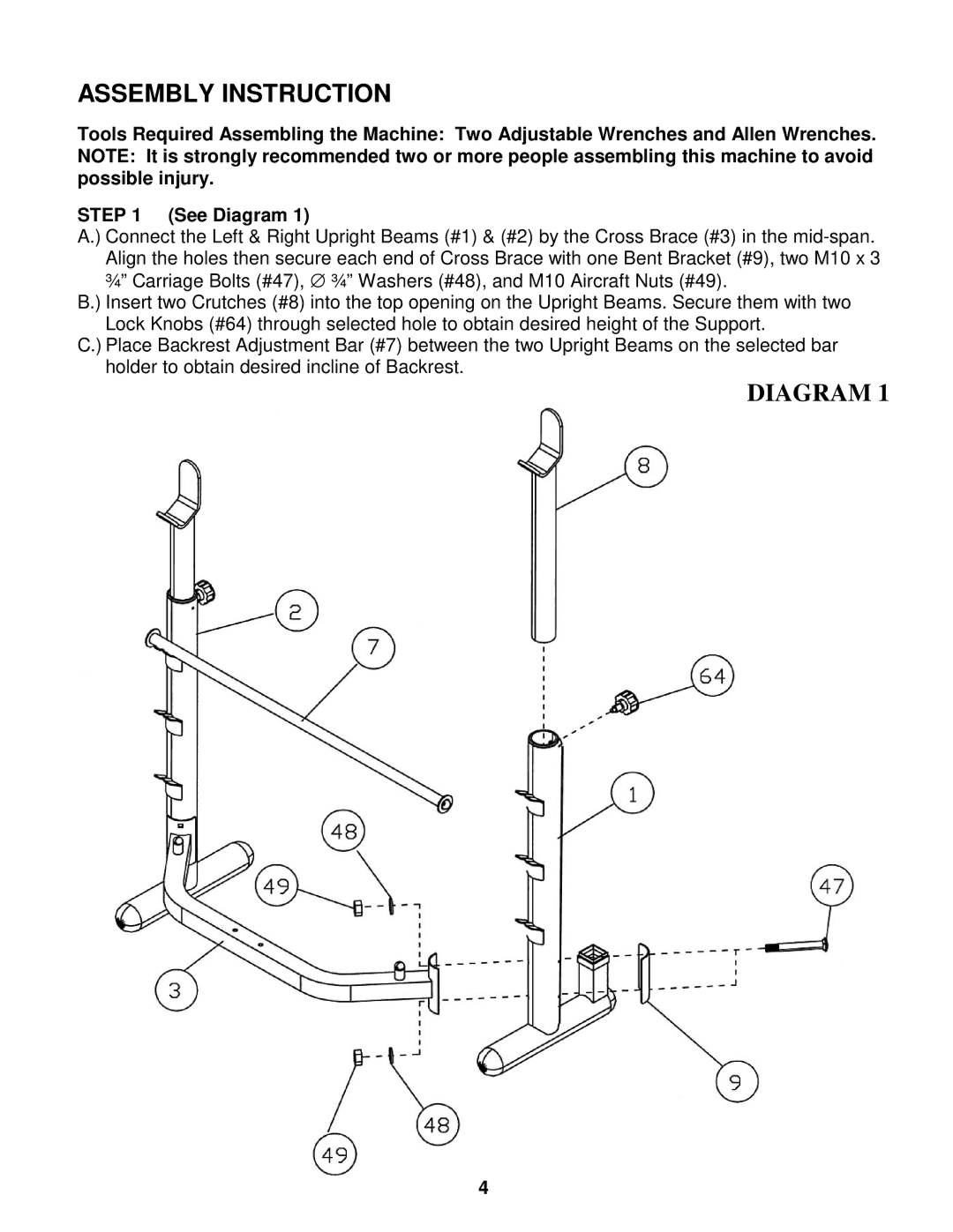 Impex MWB/765 manual Assembly Instruction, Diagram 