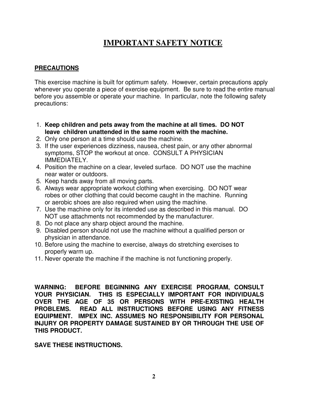 Impex MWM 1801 manual Important Safety Notice 