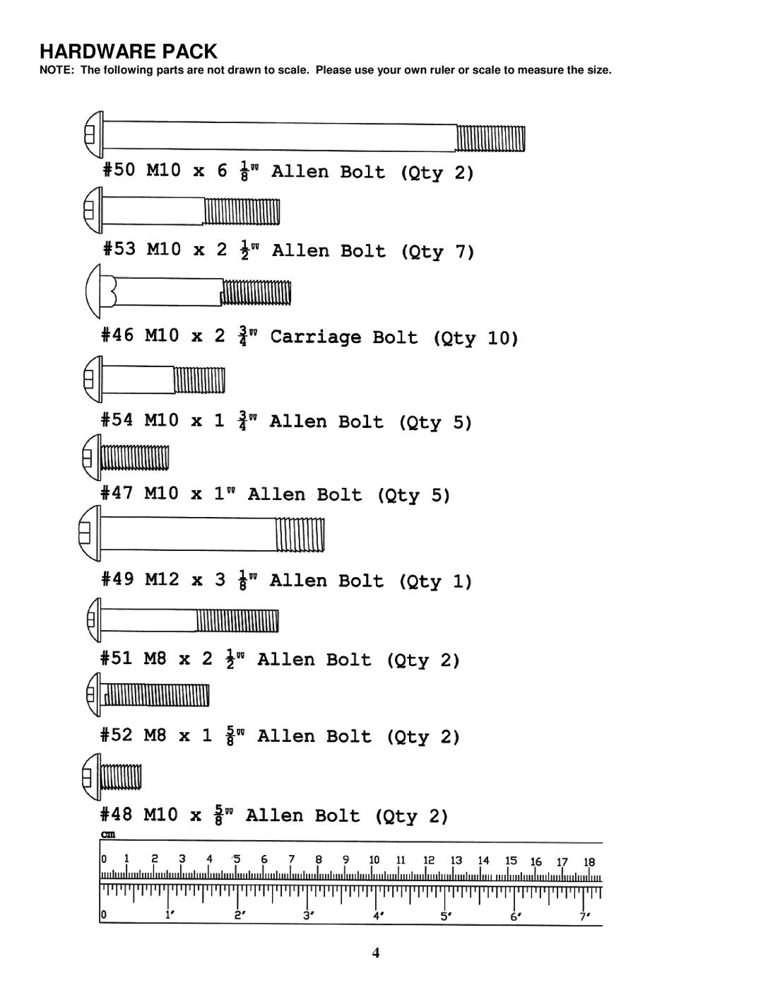 Impex MWM7150 manual Hardware Pack 