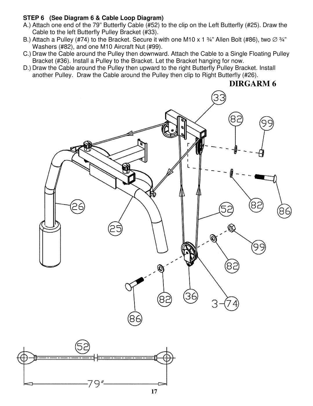 Impex MXM-5 manual Dirgarm, See Diagram 6 & Cable Loop Diagram 