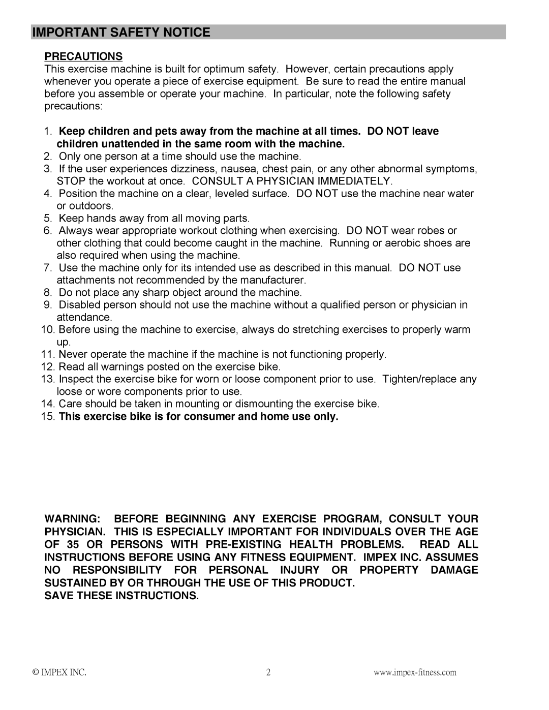 Impex NS-1101U manual Important Safety Notice, Precautions 