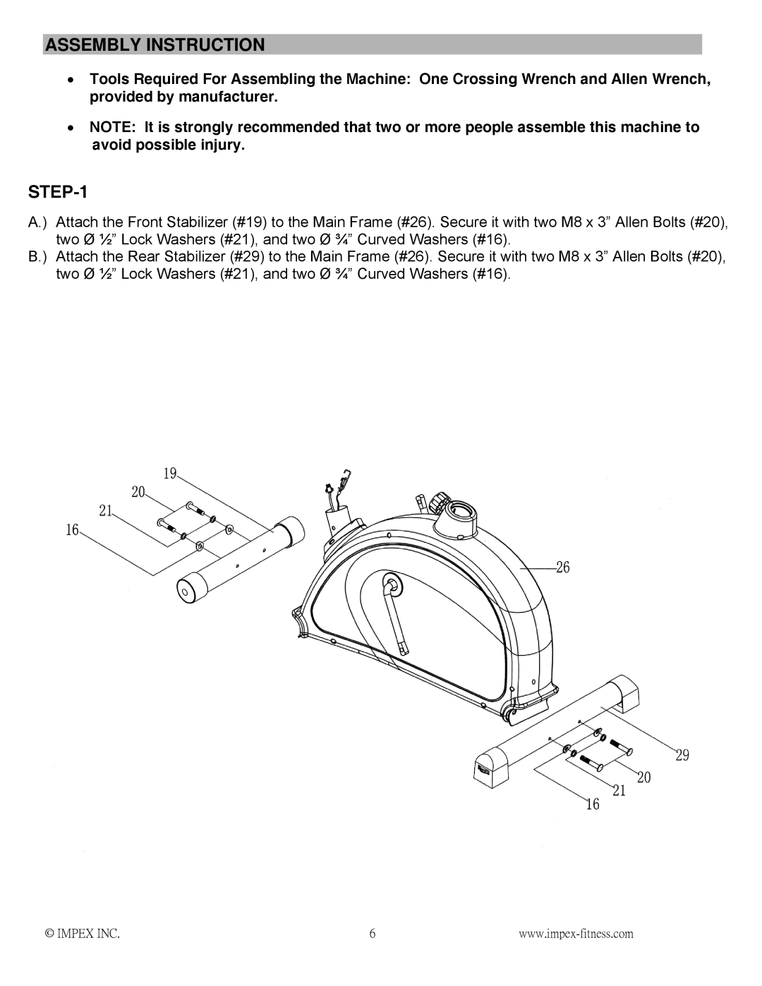 Impex NS-1101U manual Assembly Instruction 