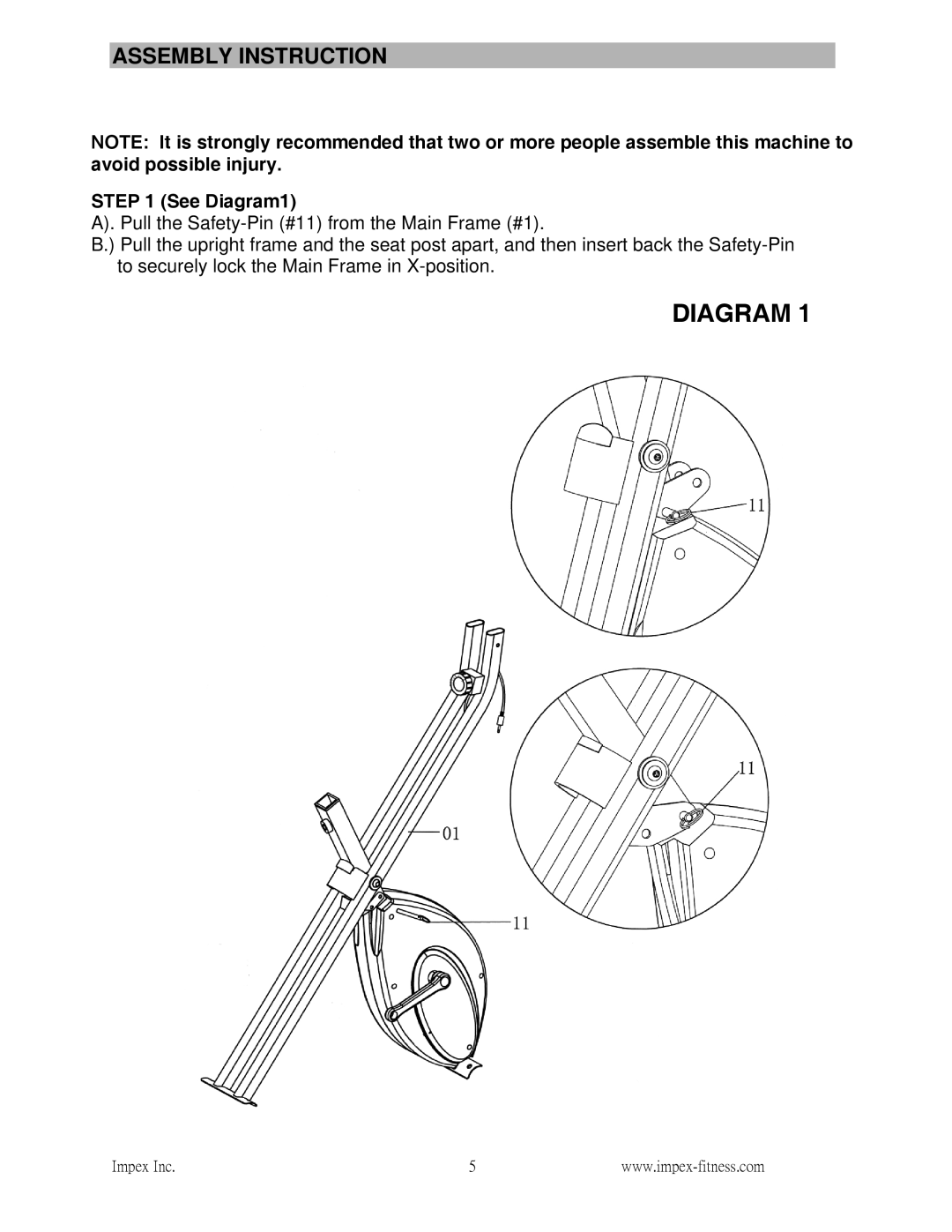 Impex NS-652 manual Assembly Instruction, See Diagram1 