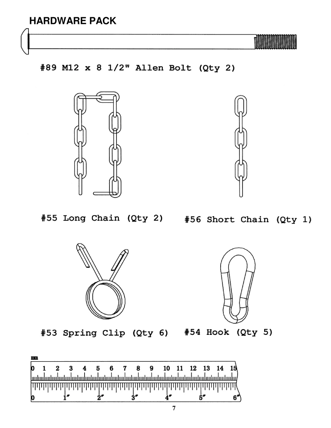 Impex Olympic Cage manual Hardware Pack 