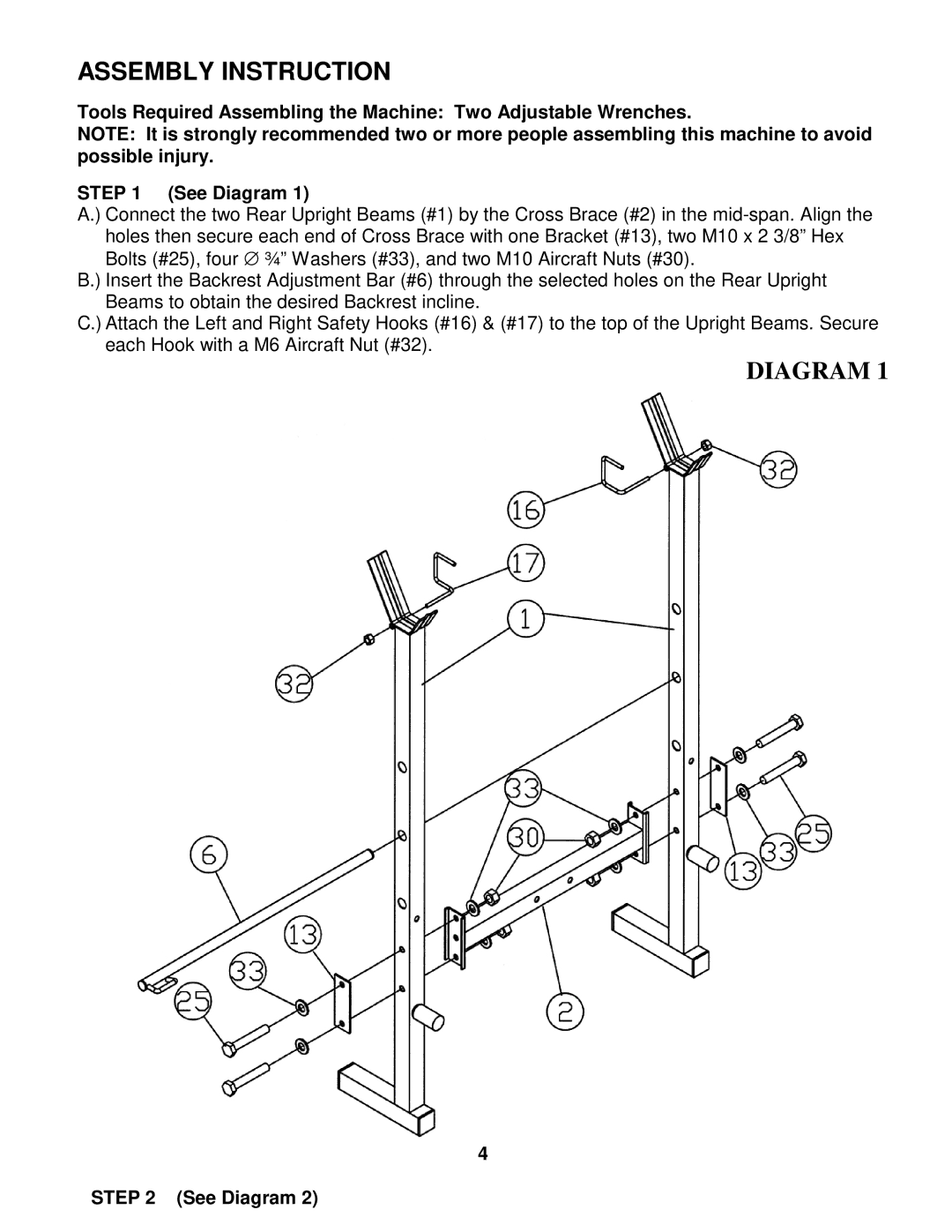 Impex PHC -265 manual Assembly Instruction 