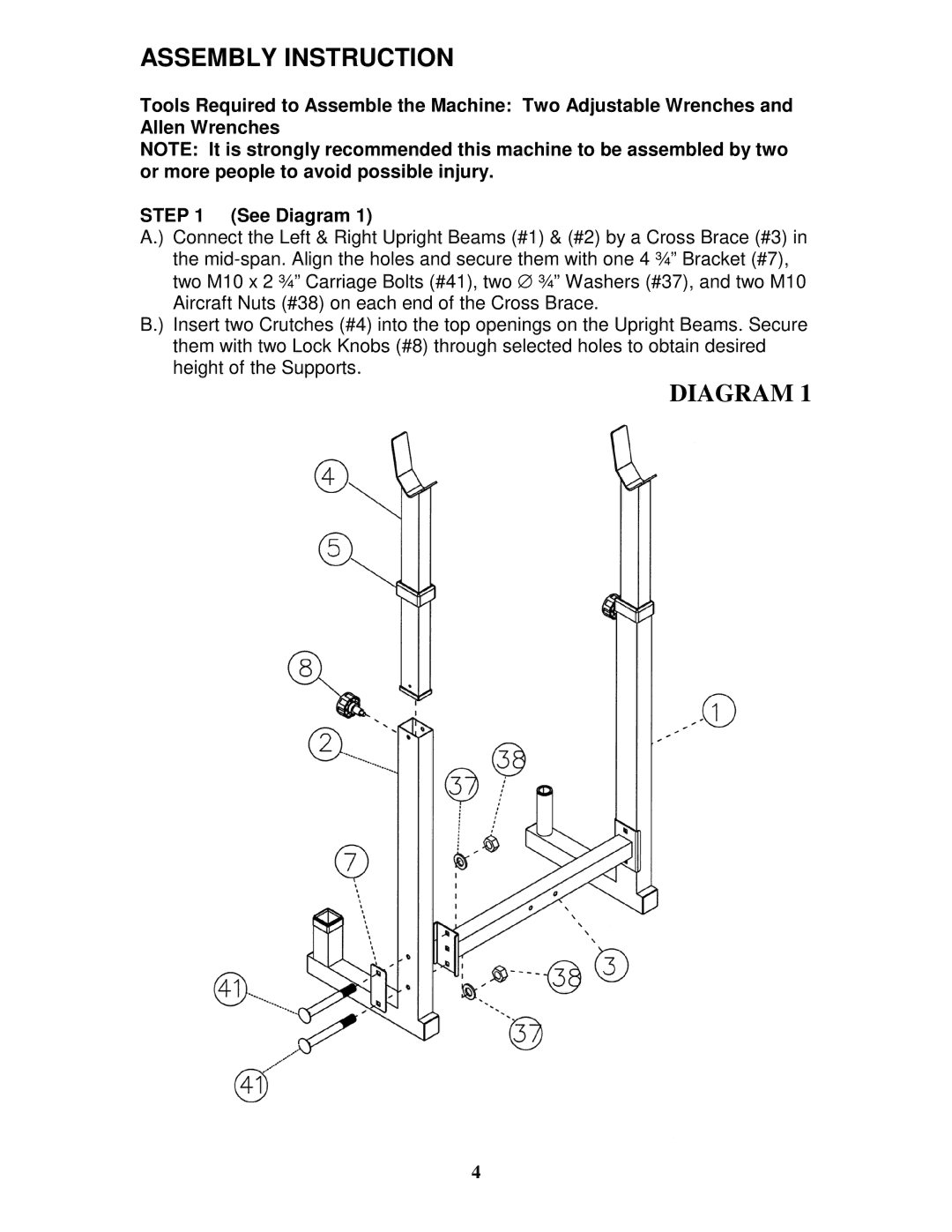 Impex PHC 698 manual Assembly Instruction, Diagram 