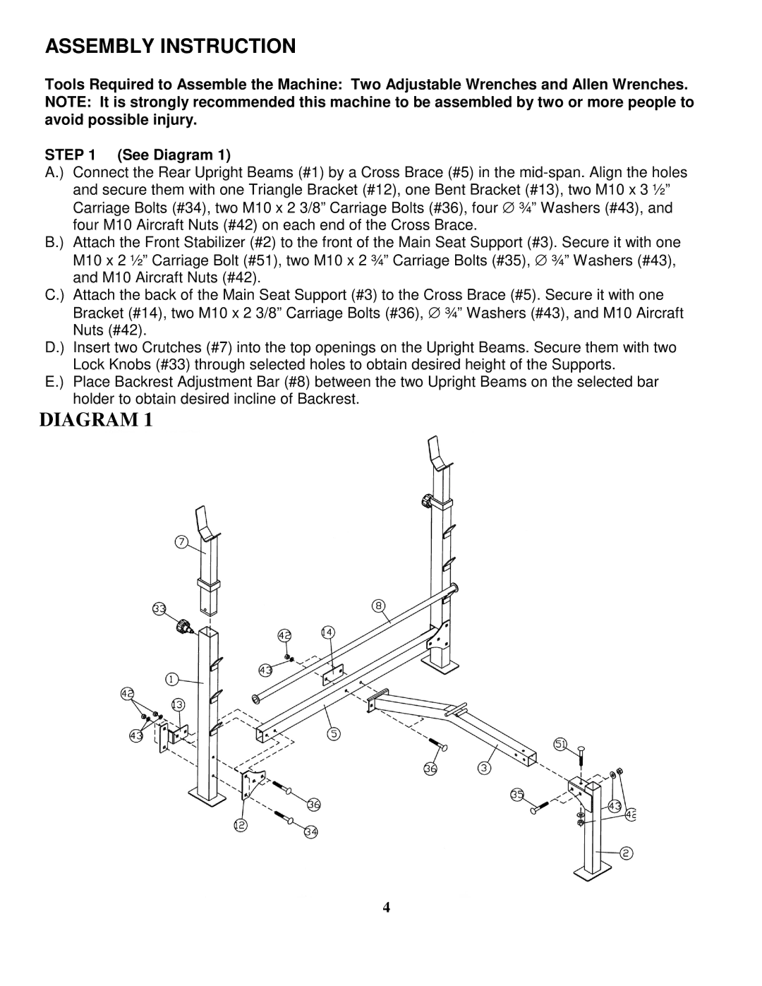 Impex PHC 715 manual Assembly Instruction, Diagram 