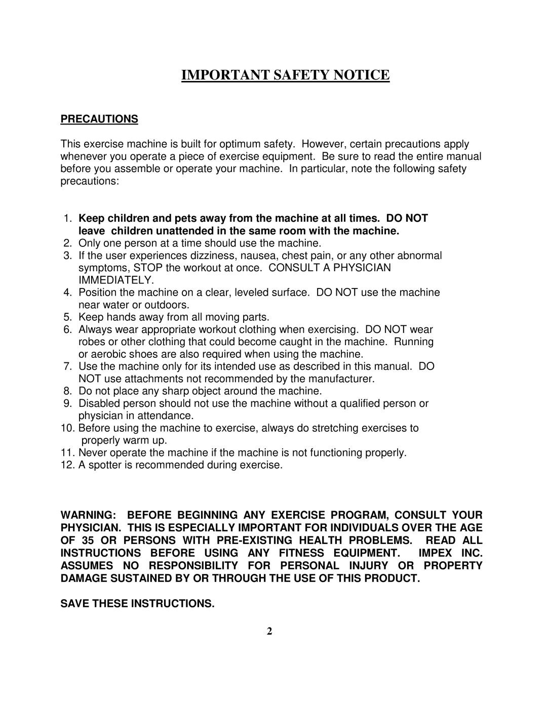 Impex PHC 764 manual Important Safety Notice, Precautions 