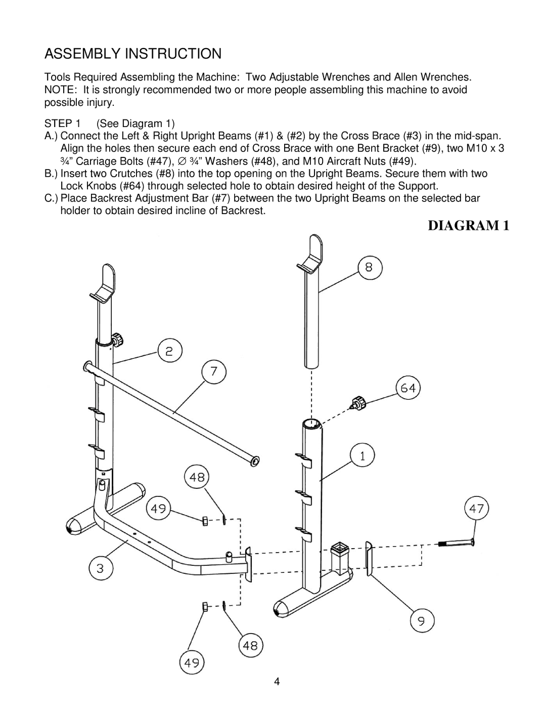 Impex PHC 764 manual Assembly Instruction, Diagram 