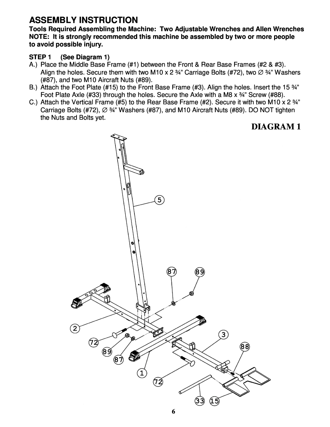 Impex PHE 2000 manual Assembly Instruction, Diagram 
