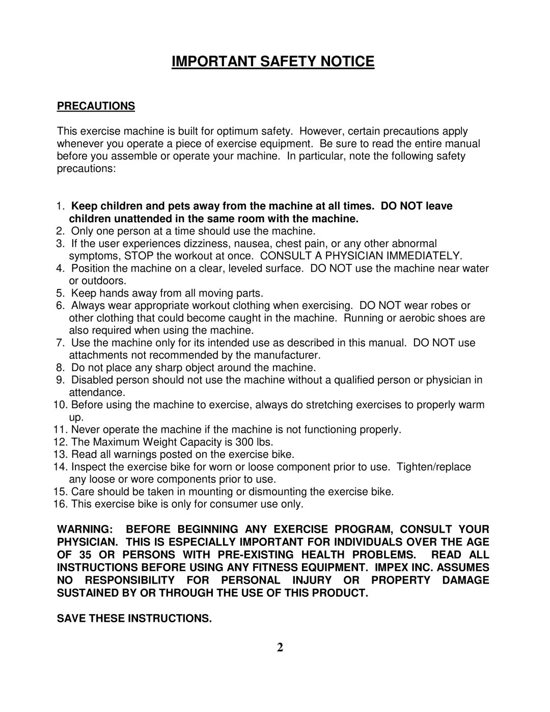 Impex PL-01012RP manual Important Safety Notice, Precautions 