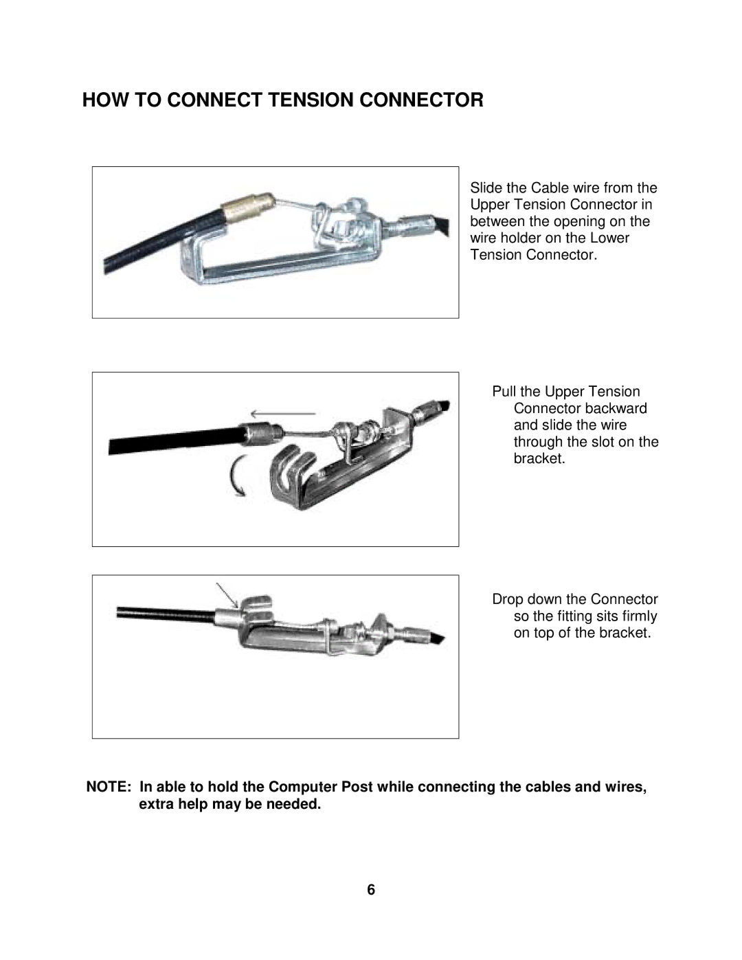 Impex PL 200 manual HOW to Connect Tension Connector 