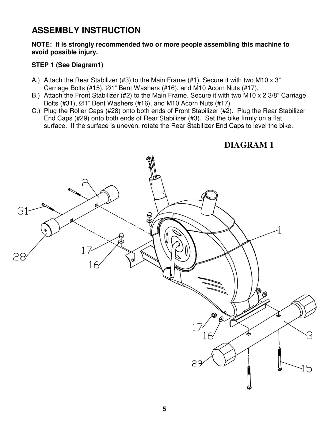 Impex PL-43211 manual Assembly Instruction, See Diagram1 