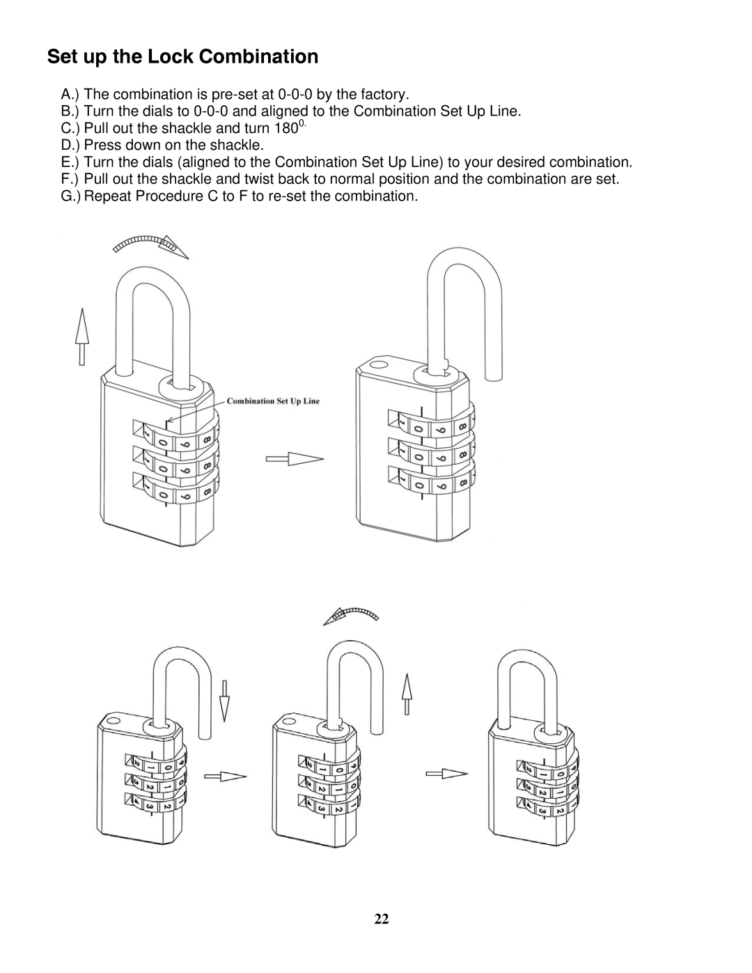 Impex PM-3200 manual Set up the Lock Combination 