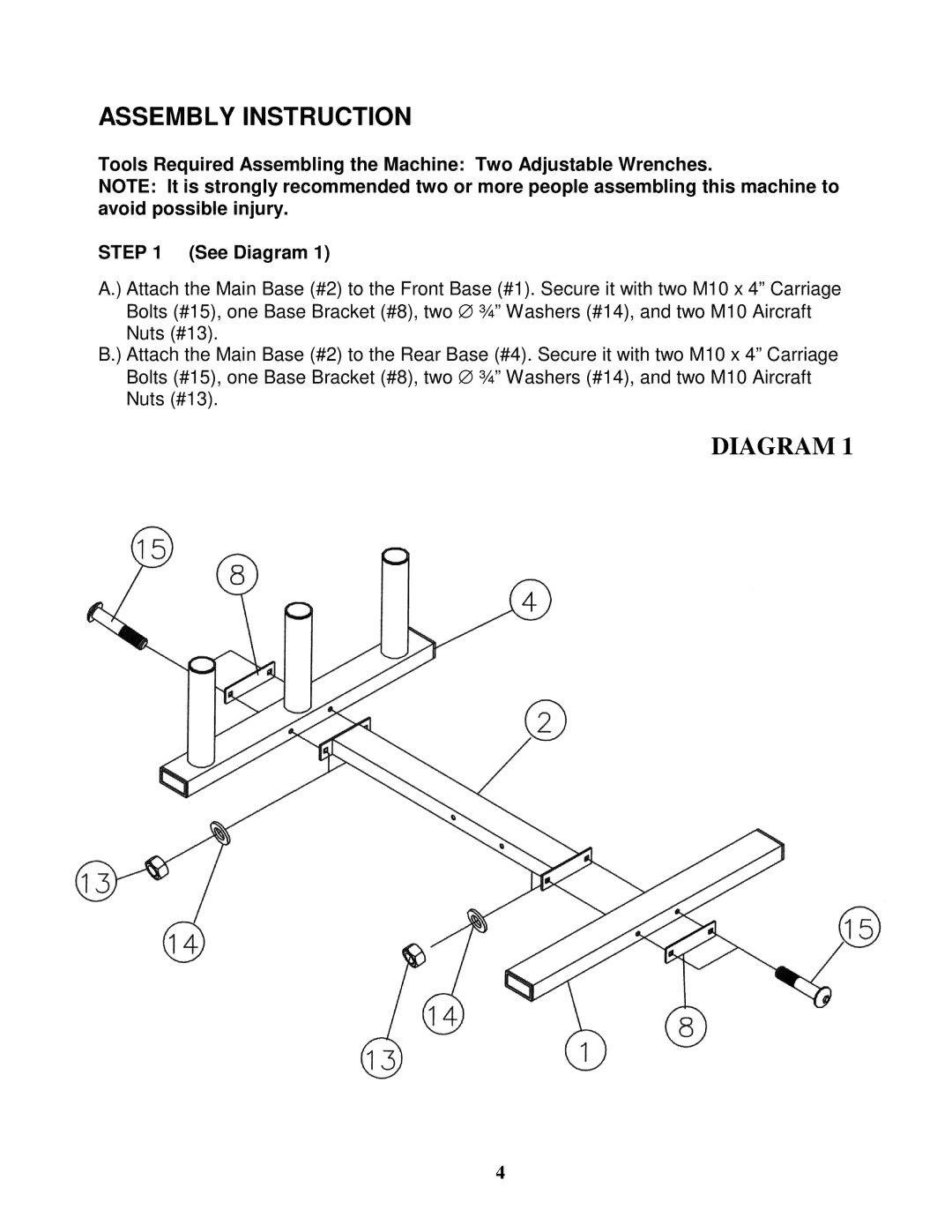 Impex PT 360 manual Assembly Instruction 