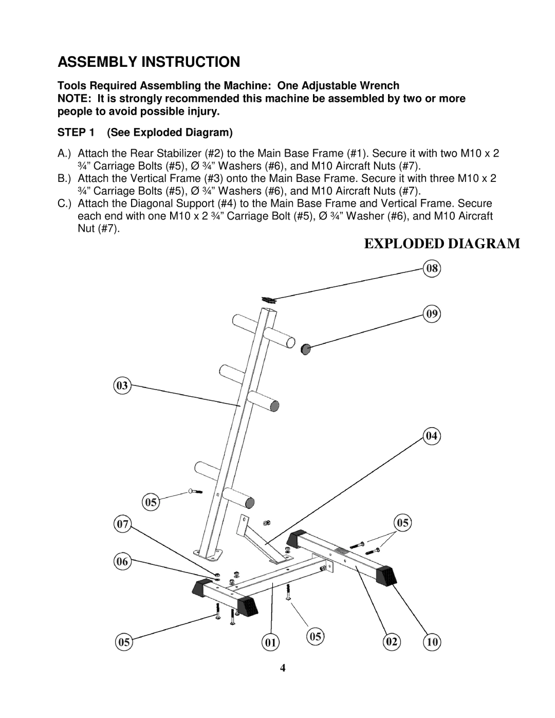 Impex PT-45 manual Assembly Instruction 