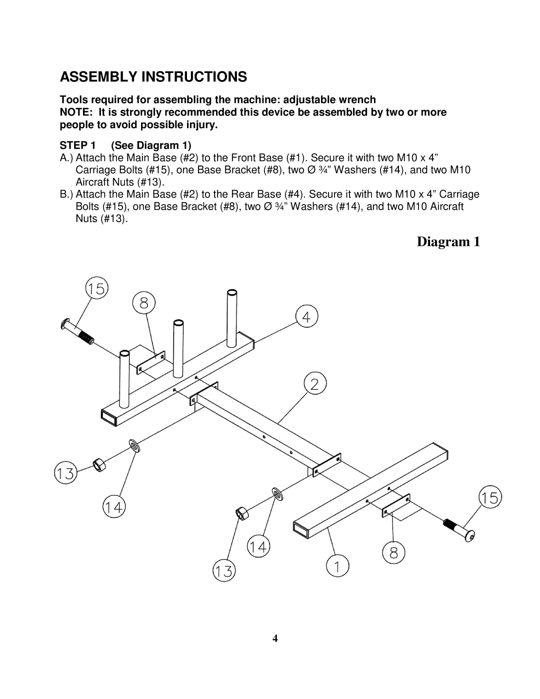 Impex PT 70 manual Assembly Instructions, Diagram 