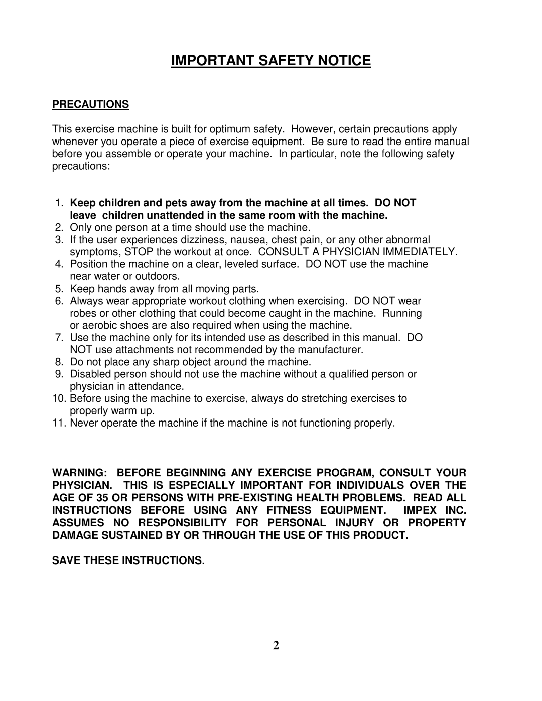 Impex SB 660 manual Important Safety Notice, Precautions 