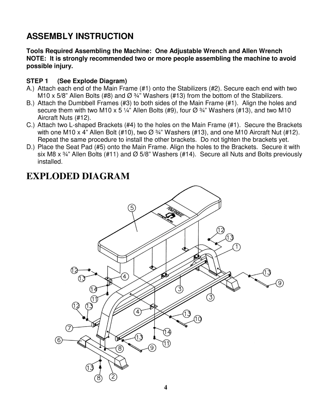 Impex SB 660 manual Assembly Instruction 