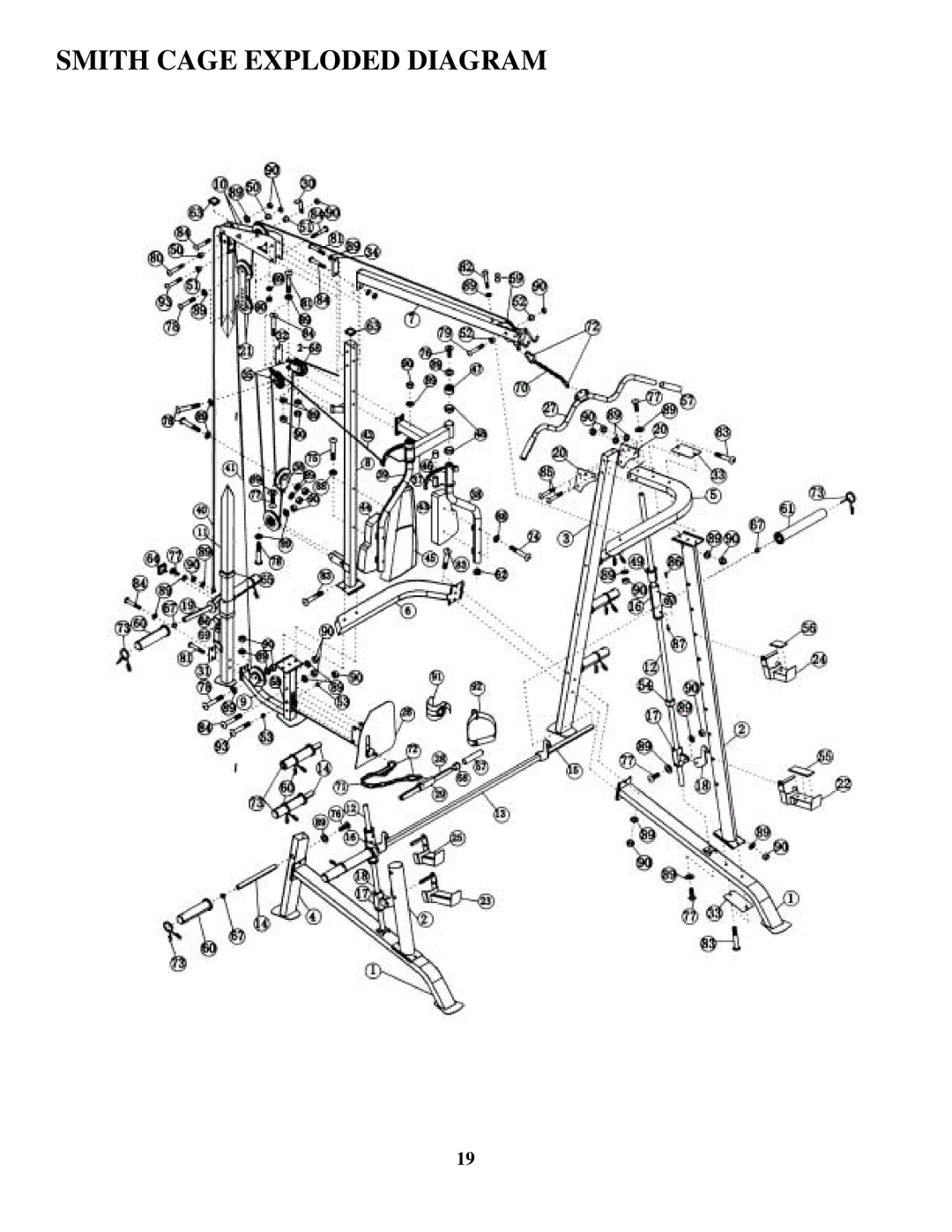 Impex SM-6001 manual Smith Cage Exploded Diagram 