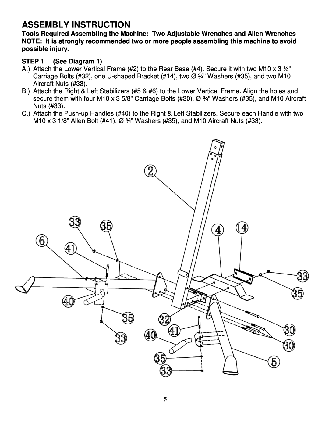 Impex TC-3502 manual Assembly Instruction 