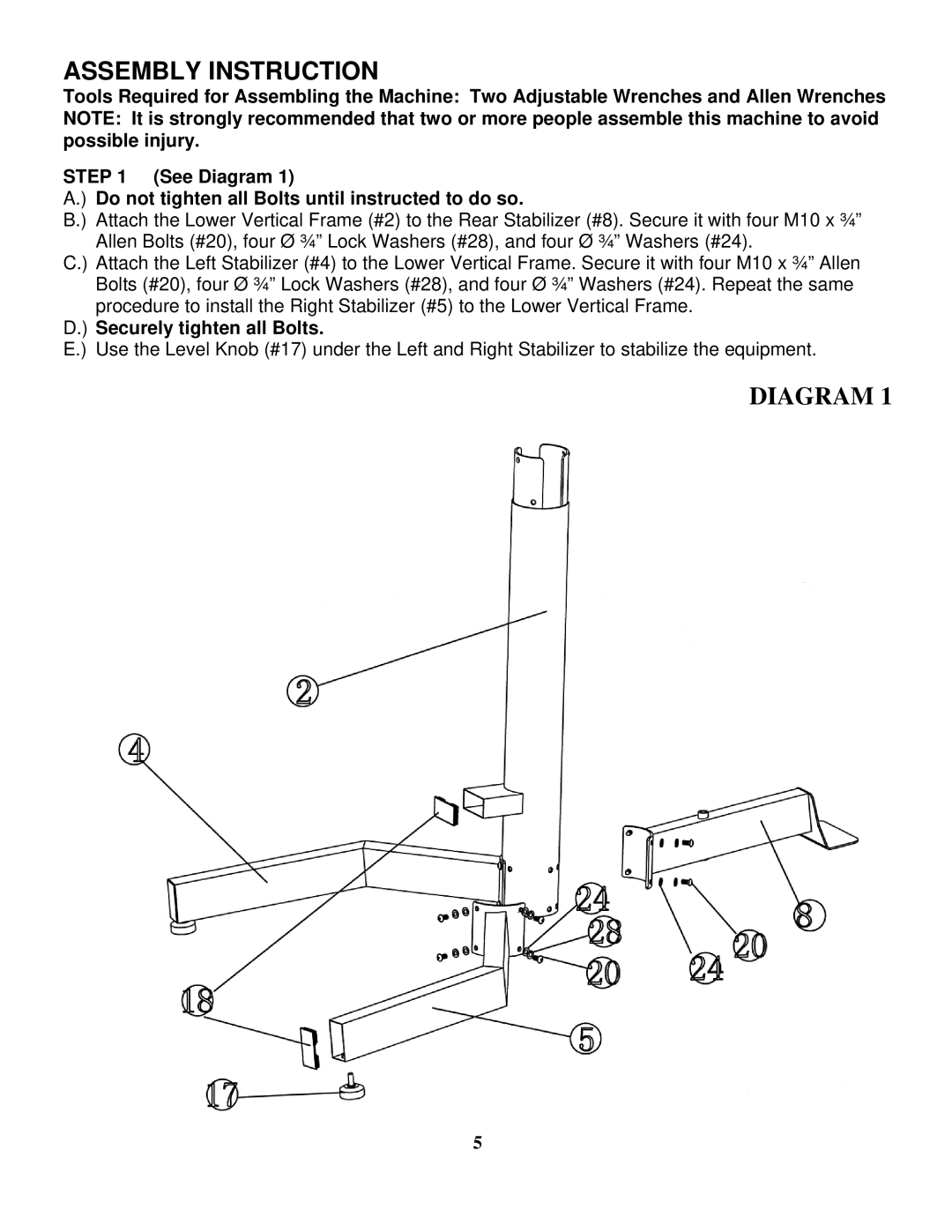 Impex TC-6000 manual Assembly Instruction, Diagram 