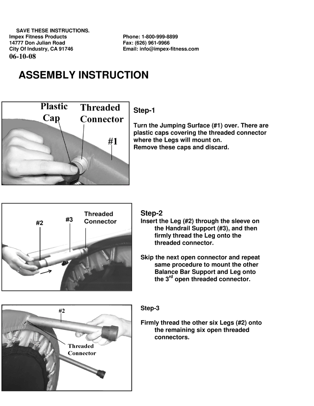 Impex TPL-48 manual Assembly Instruction 