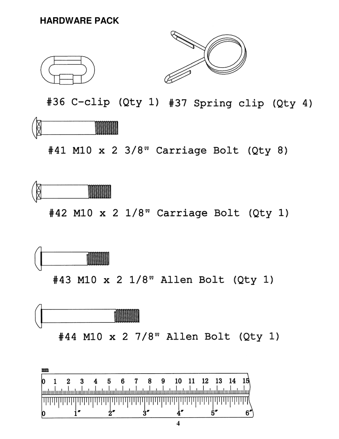 Impex TSA-499 manual Hardware Pack 