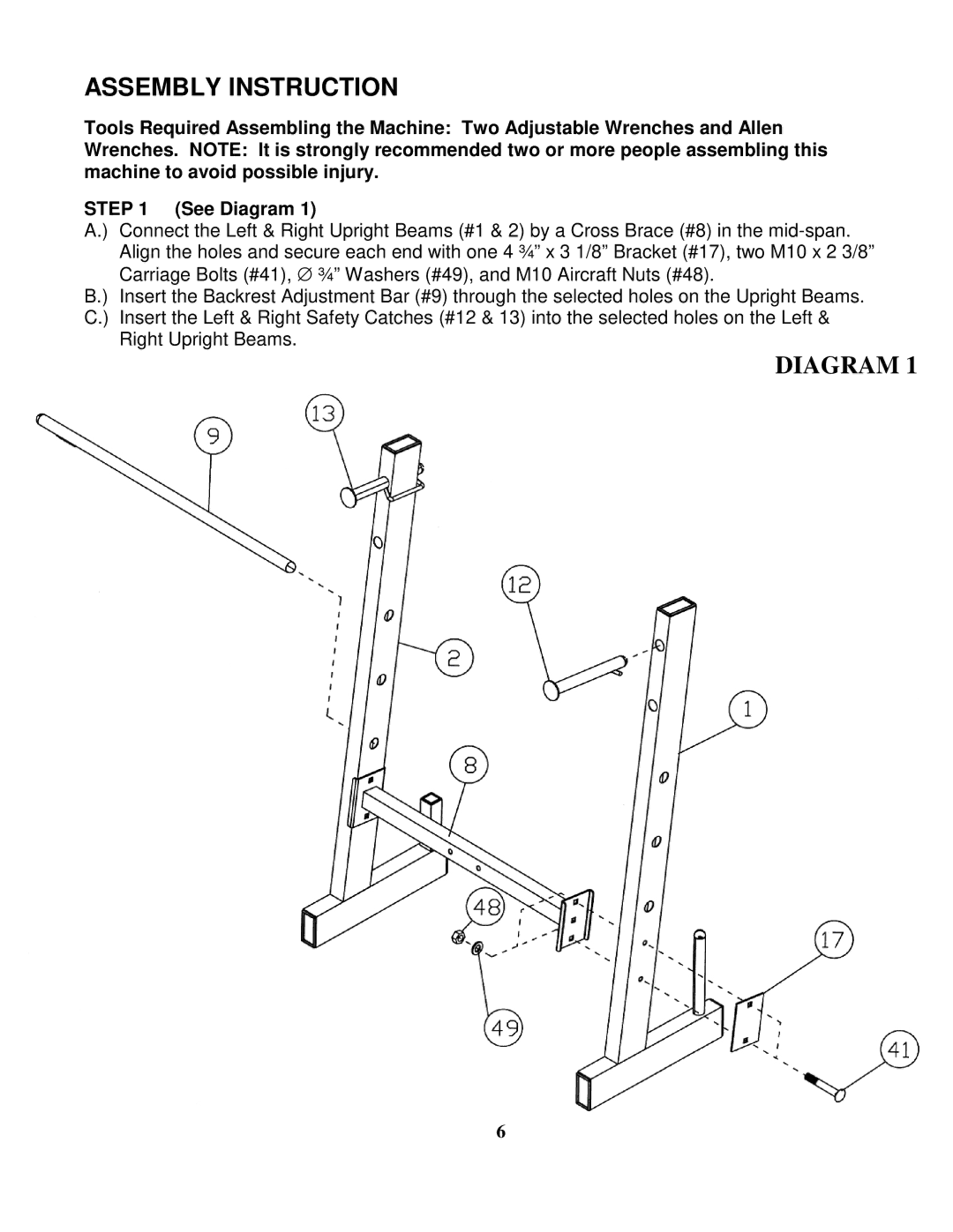 Impex TSA-499 manual Assembly Instruction 