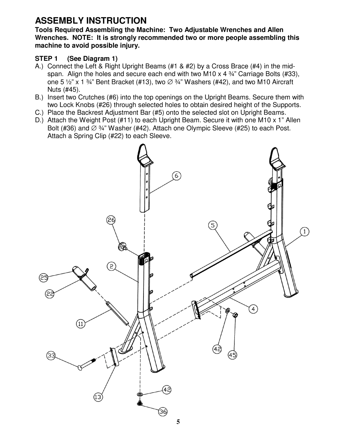 Impex TSA-5761 manual Assembly Instruction 