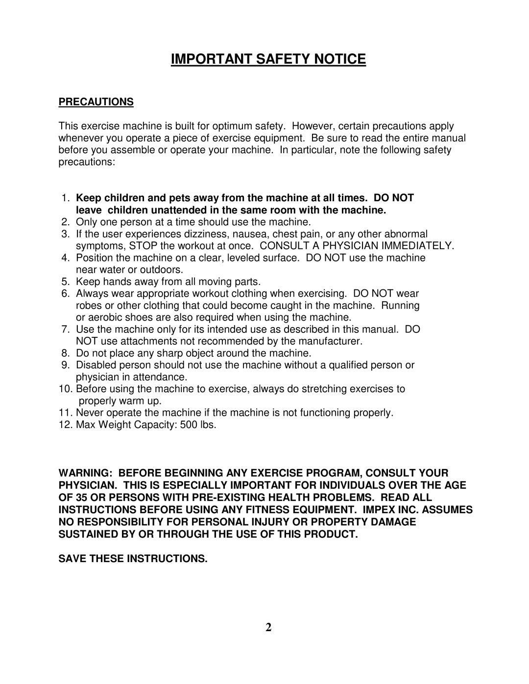 Impex TSA-88 manual Important Safety Notice, Precautions 