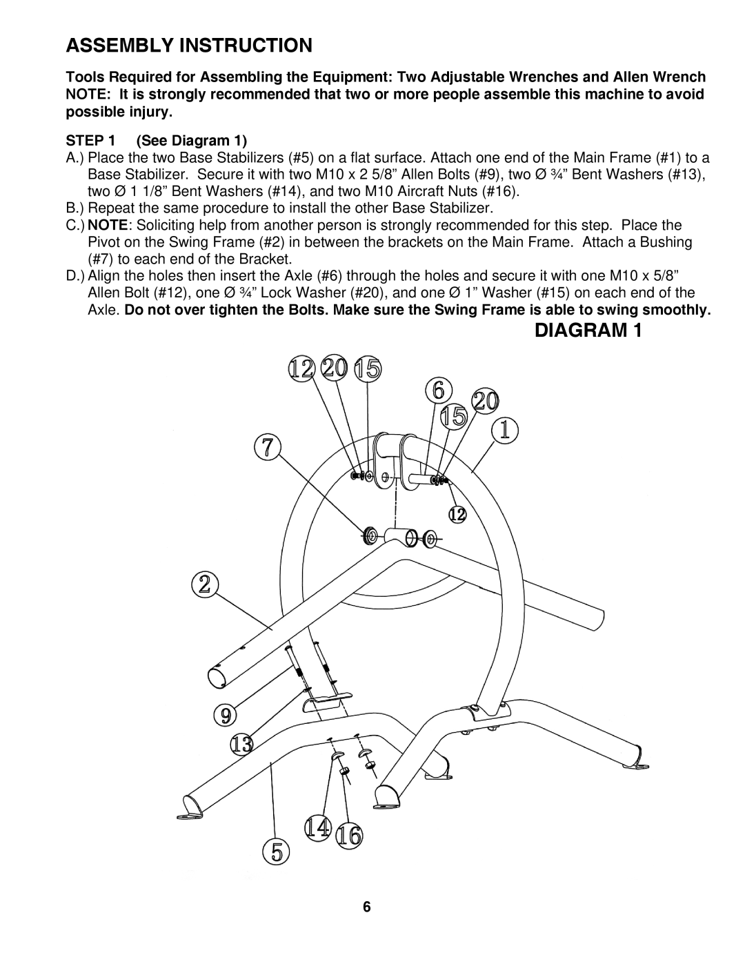 Impex TT-210 manual Assembly Instruction, Diagram 