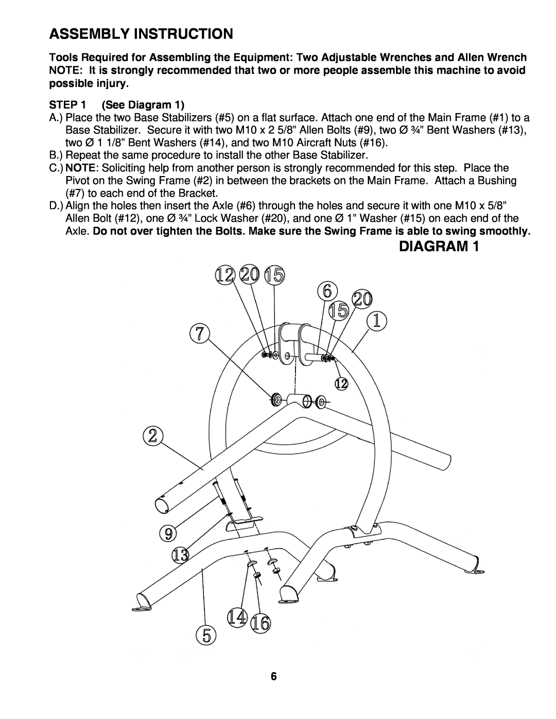 Impex TT-210 manual Assembly Instruction, Diagram 