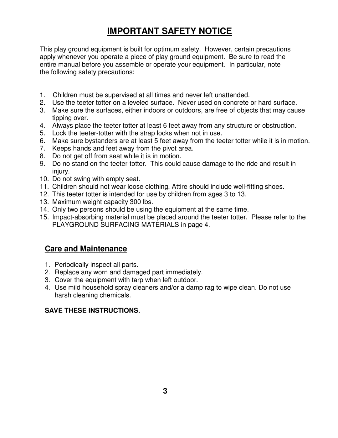 Impex TT-220 manual Important Safety Notice, Care and Maintenance 