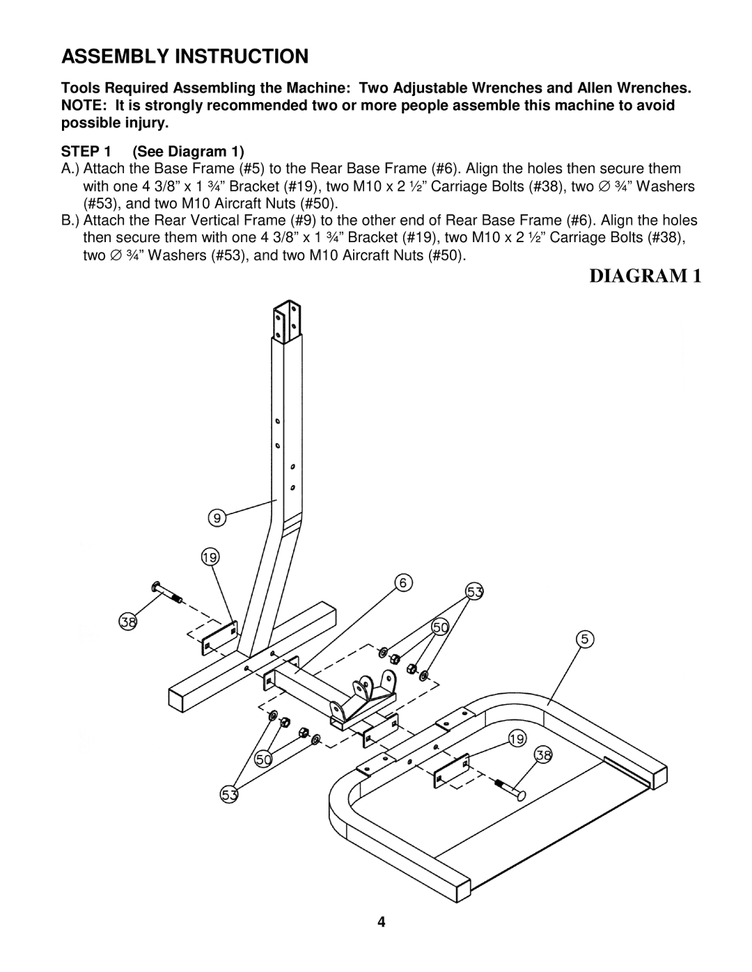 Impex WM 1407 manual Assembly Instruction 