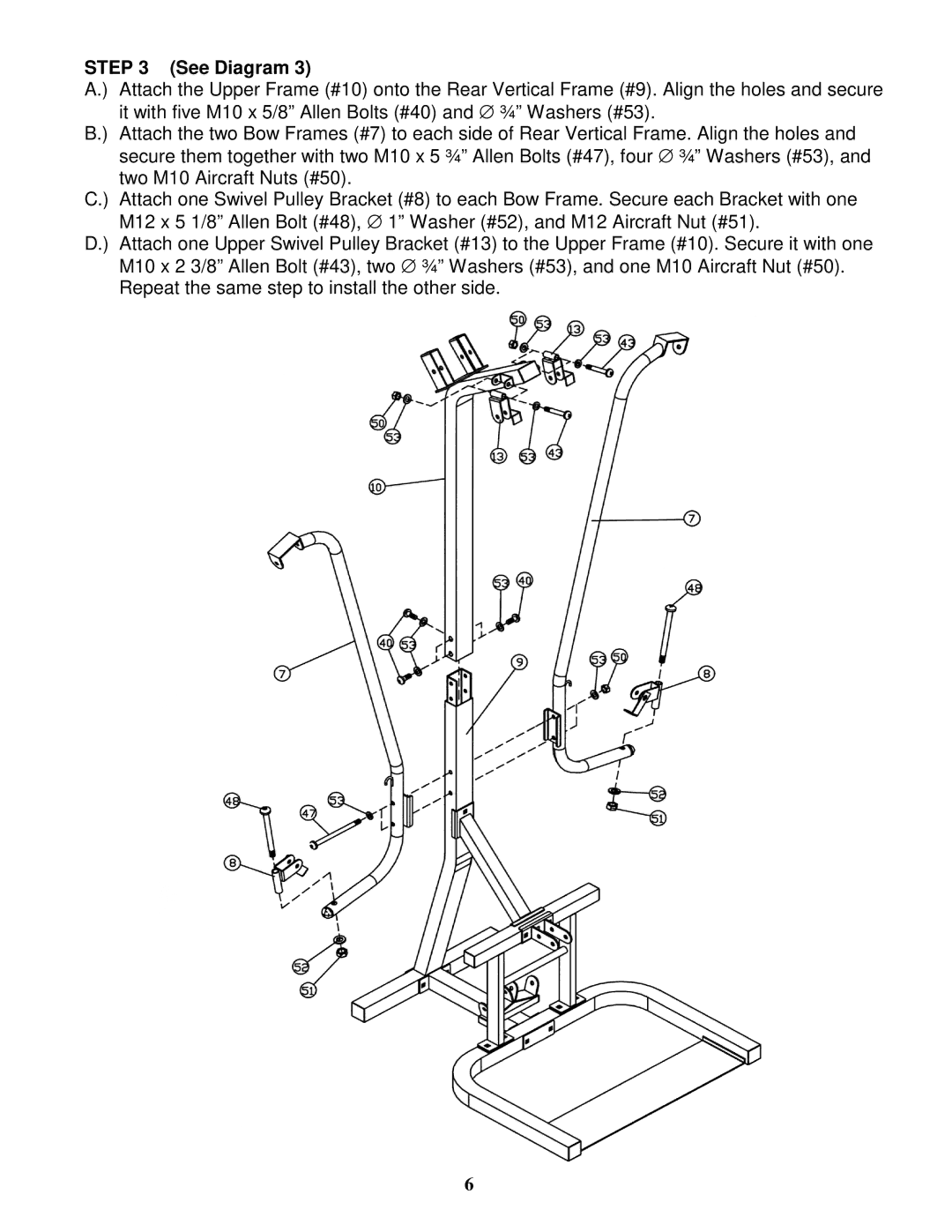 Impex WM 1407 manual It with five M10 x 5/8 Allen Bolts #40 and ∅ ¾ Washers #53 