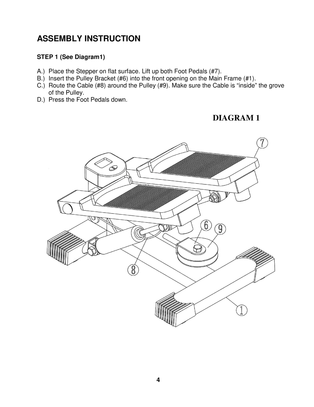 Impex WMGG-20 manual Assembly Instruction, See Diagram1 