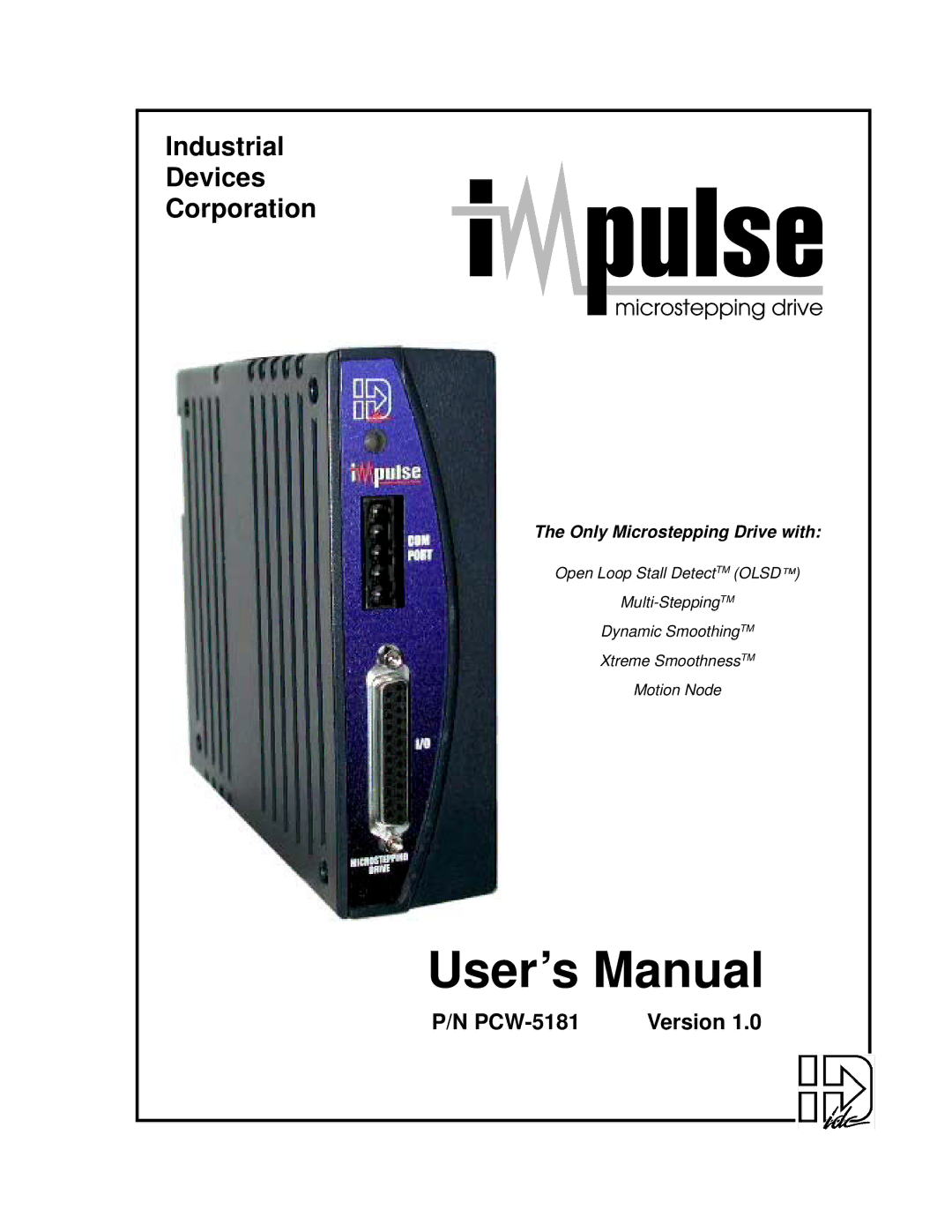 Impulse PCW-5181 user manual Industrial Devices Corporation 