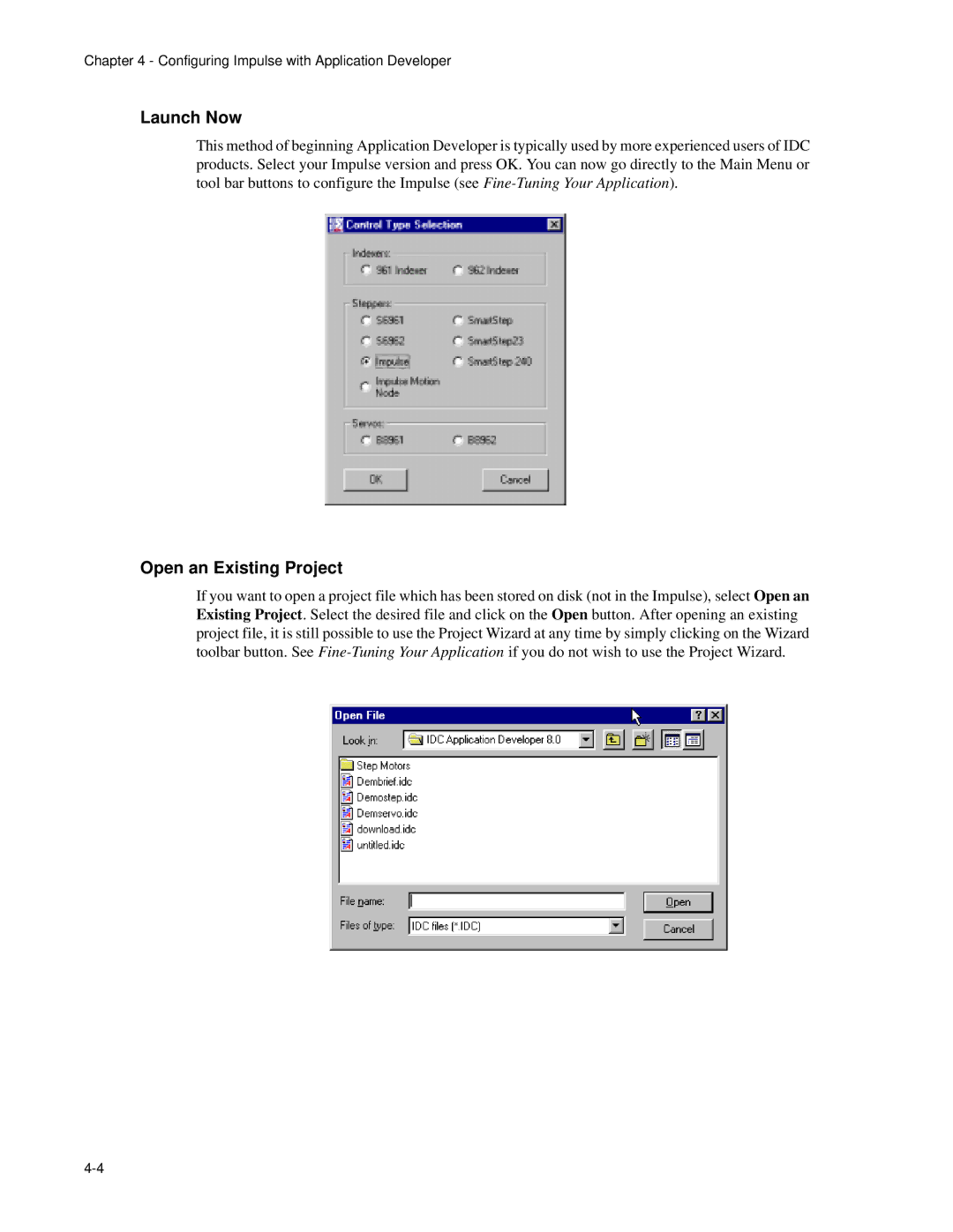 Impulse PCW-5181 user manual Launch Now, Open an Existing Project 