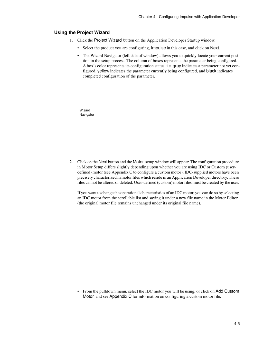 Impulse PCW-5181 user manual Using the Project Wizard 